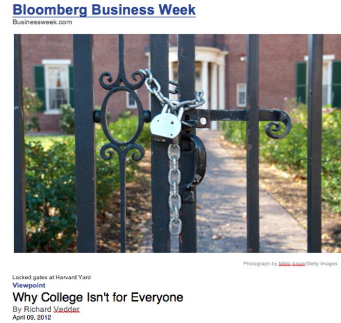 Why College isn039t for everyone  Bloomberg Business Week